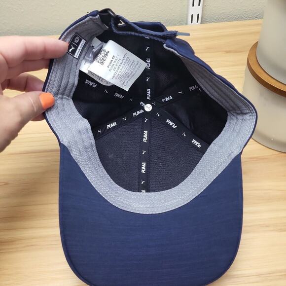 Puma Golf Mens Blue Lightweight Adjustable Strapback Baseball Cap - Picture 4 of 7